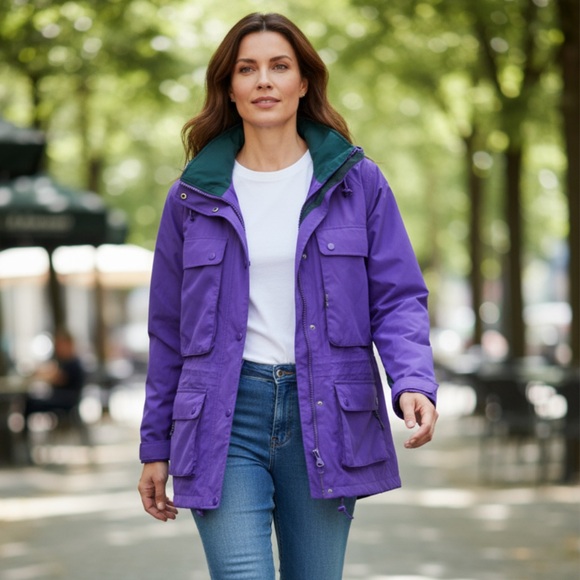 L.L. Bean Jacket Gortex Gorpcore Vintage North Col Outerwear Purple utility - Picture 2 of 16